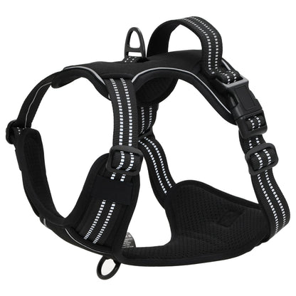 Pettorina per Cani con Strisce Riflettenti Regolabile Nera XL