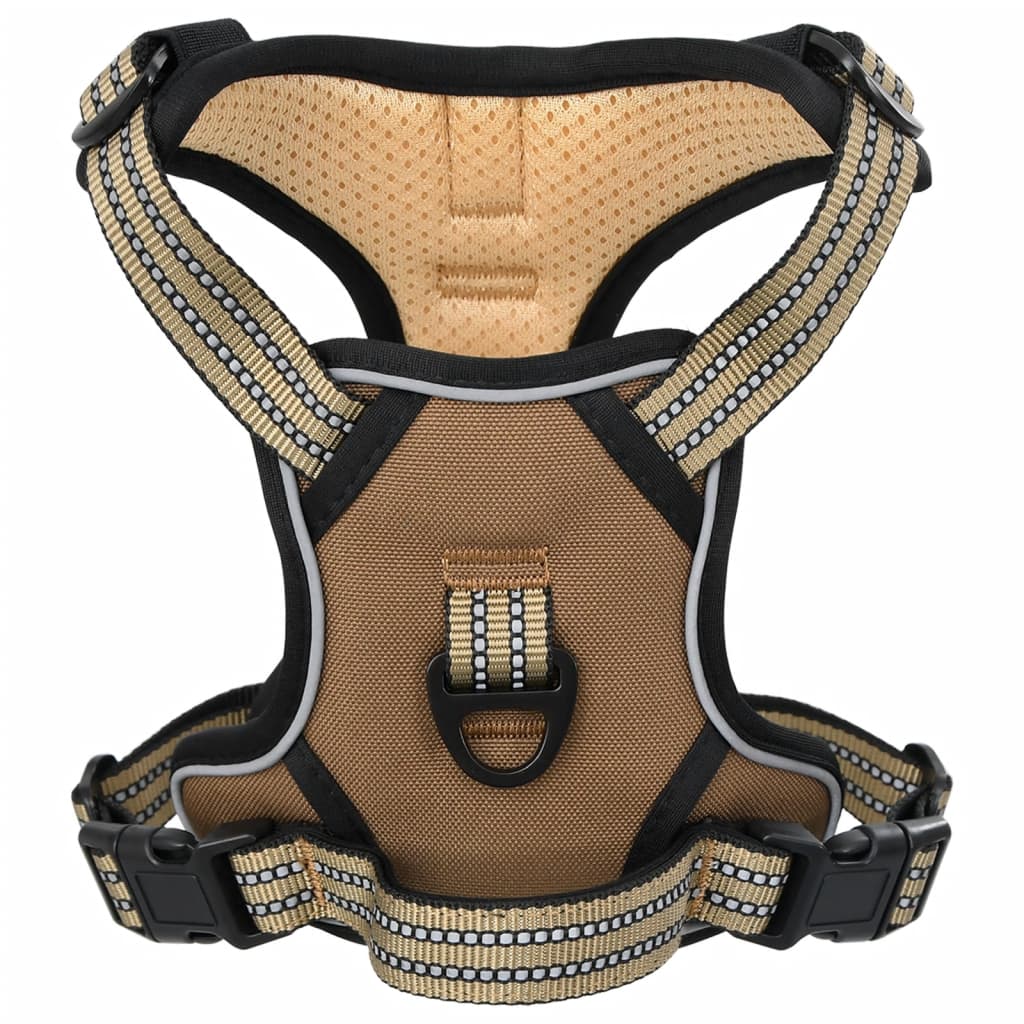 Pettorina Cani con Strisce Riflettenti Regolabile Marrone XL
