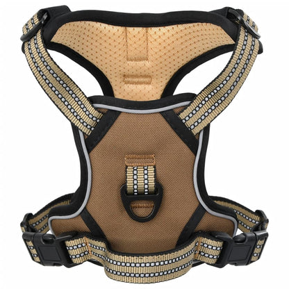 Pettorina Cani con Strisce Riflettenti Regolabile Marrone XL