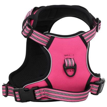 Pettorina per Cani con Guinzaglio e Collare Regolabile Rosa S