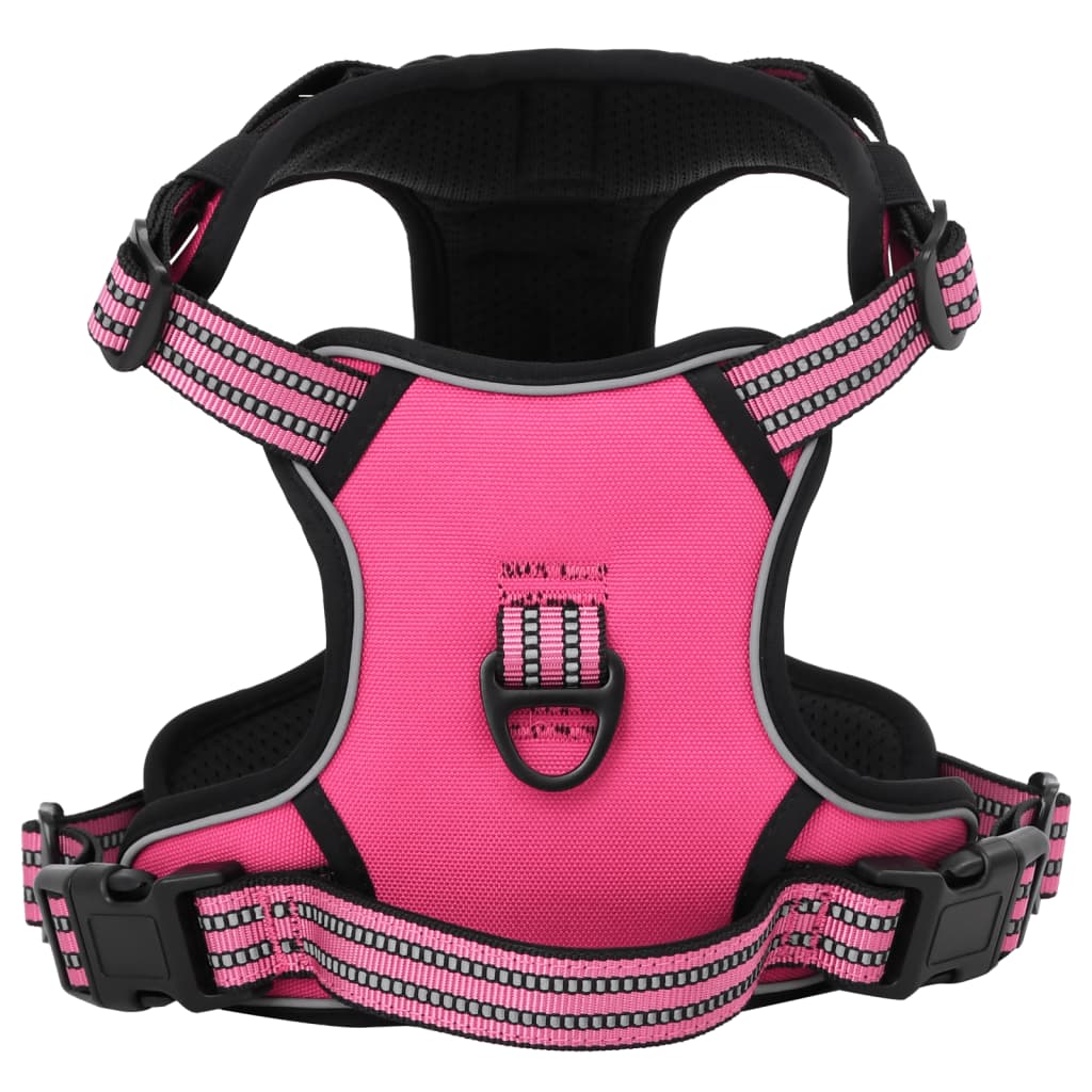 Pettorina per Cani con Guinzaglio e Collare Regolabile Rosa L