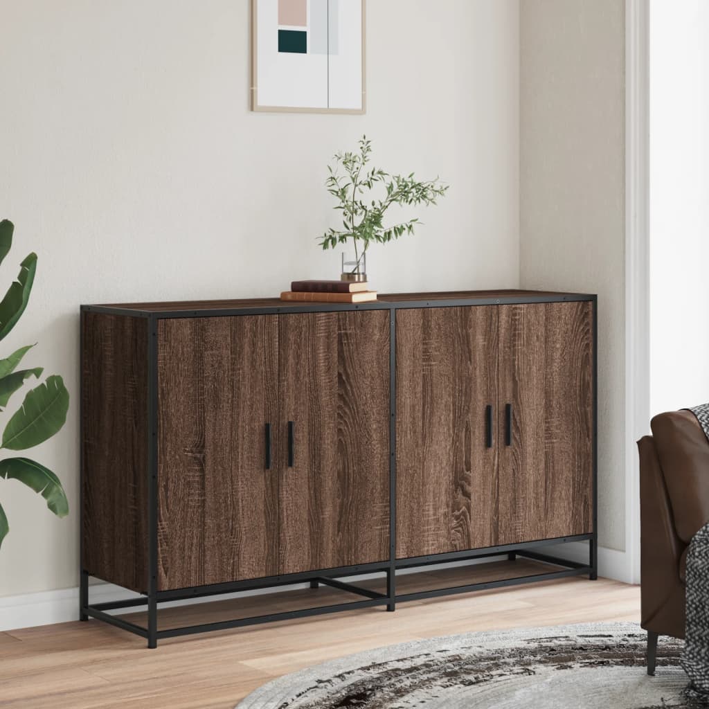 Credenza Rovere Marrone 134x35x76 cm in Truciolato