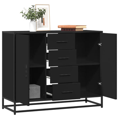 Credenza Nera 92x35x76 cm in Legno Multistrato