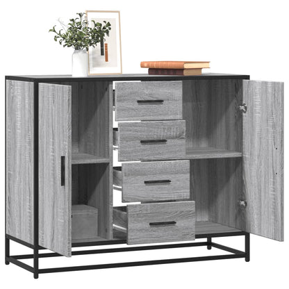 Credenza Grigio Sonoma 92x35x76 cm in Legno Multistrato