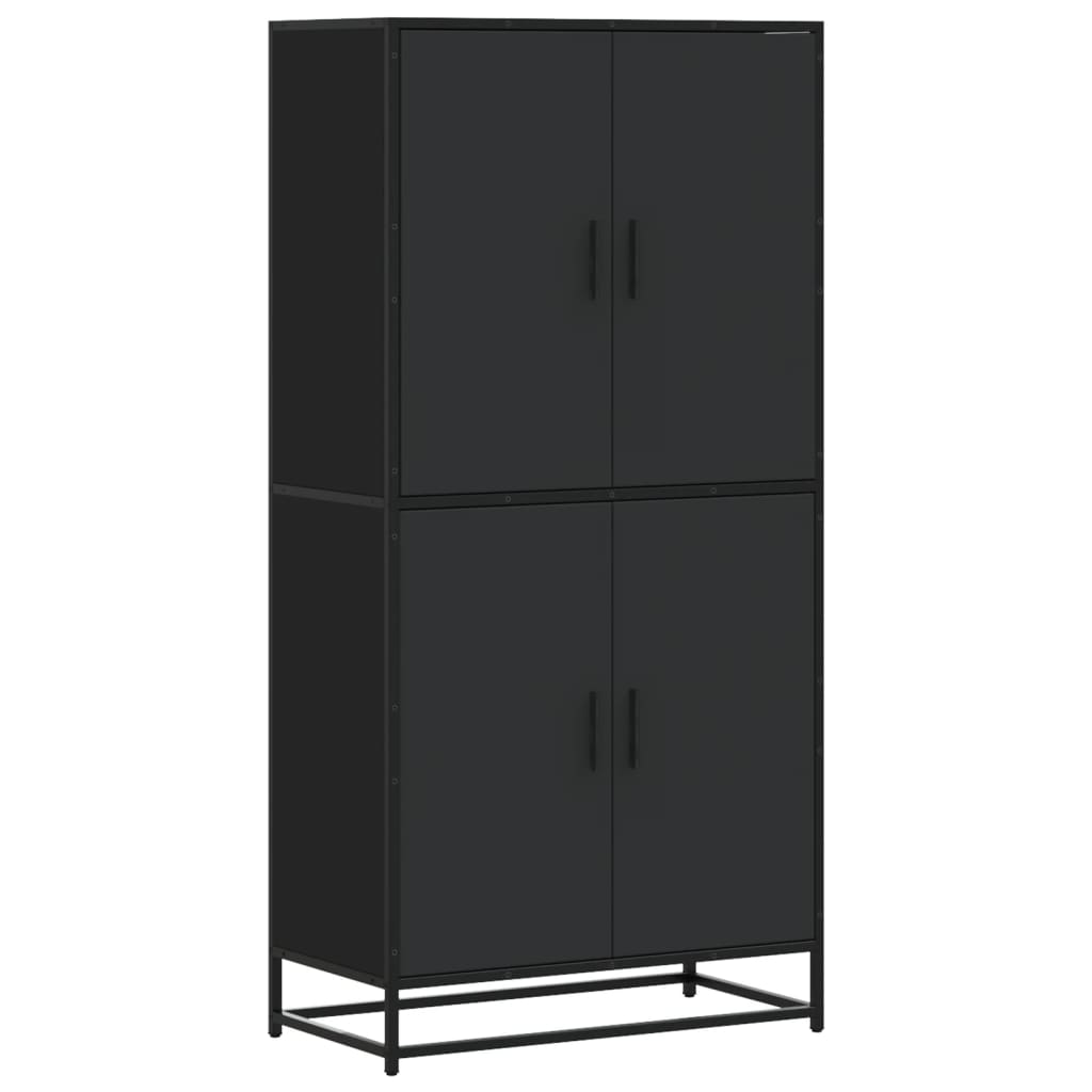 Credenza Nera 68x35x139 cm in Truciolato
