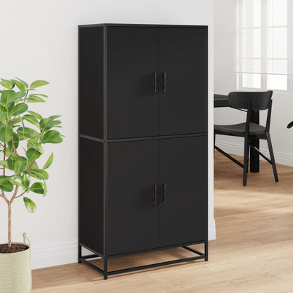 Credenza Nera 68x35x139 cm in Truciolato