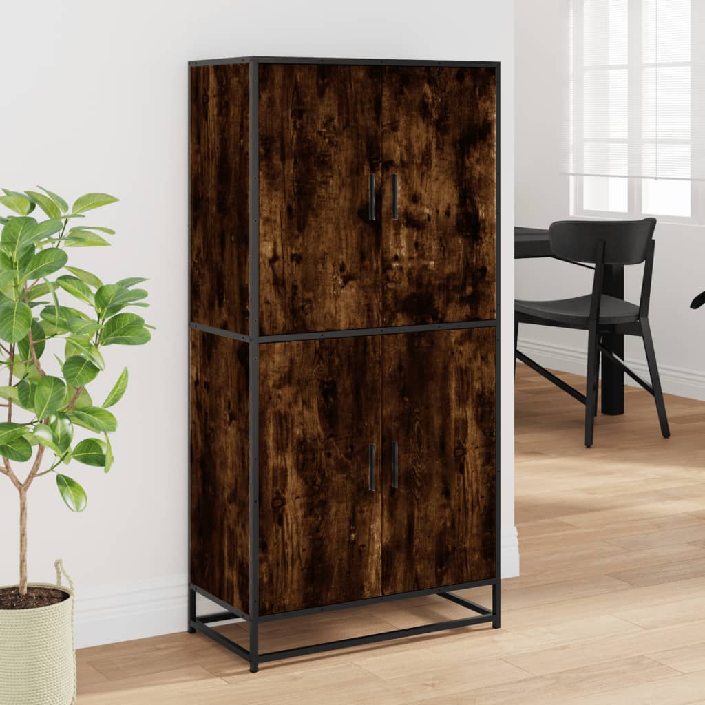 Credenza Rovere Fumo 68x35x139 cm in Truciolato