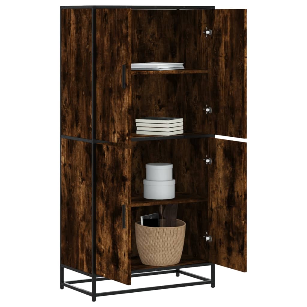 Credenza Rovere Fumo 68x35x139 cm in Truciolato