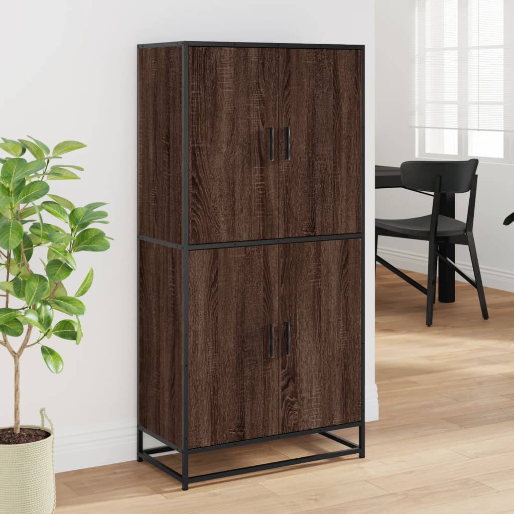 Credenza Rovere Marrone 68x35x139 cm in Truciolato