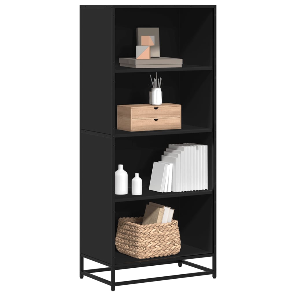 Libreria Nera 60x35x139 cm in Truciolato