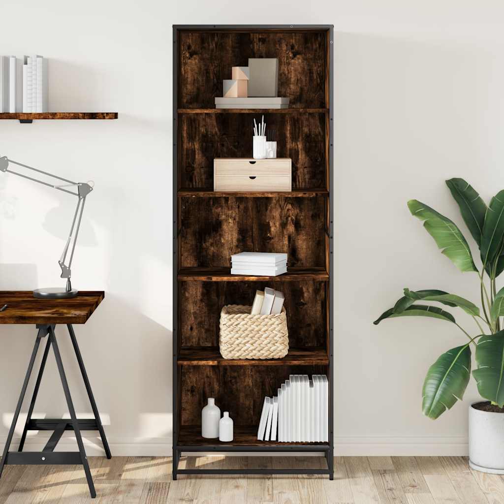 Libreria Rovere Fumo 60x35x170,5 cm in Truciolato