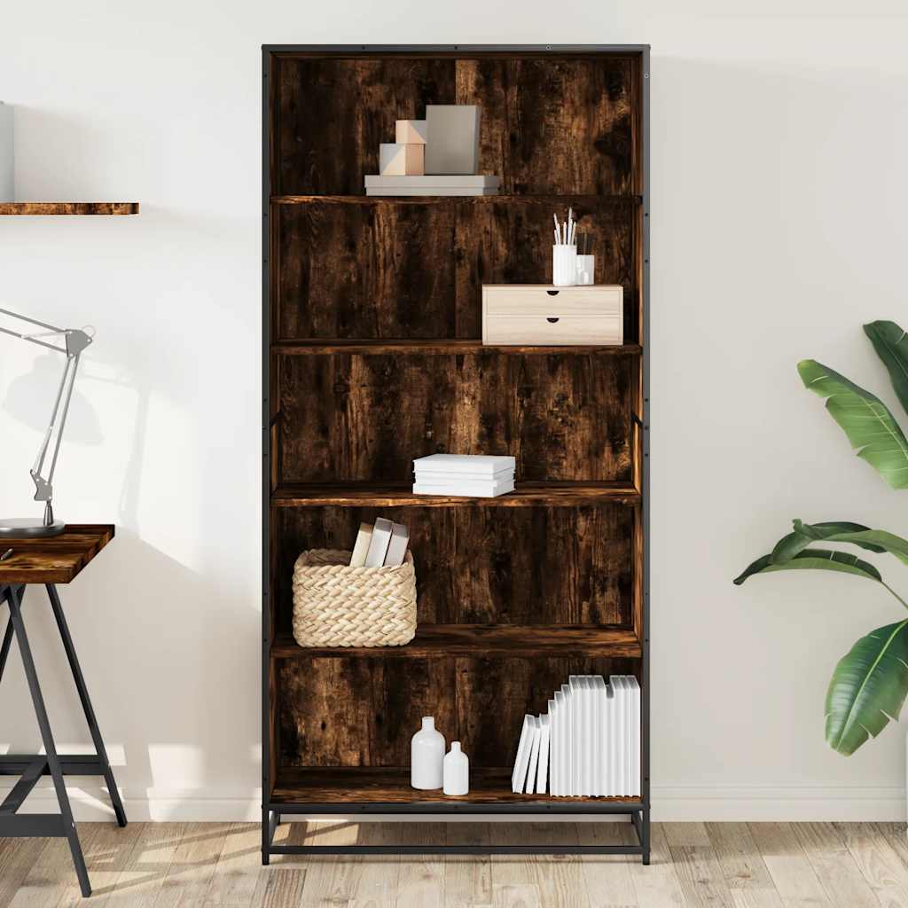 Libreria Rovere Fumo 80,5x35x170,5 cm in Truciolato