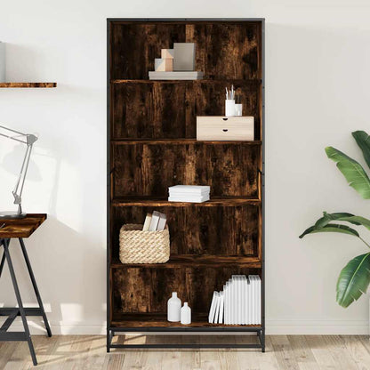 Libreria Rovere Fumo 80,5x35x170,5 cm in Truciolato