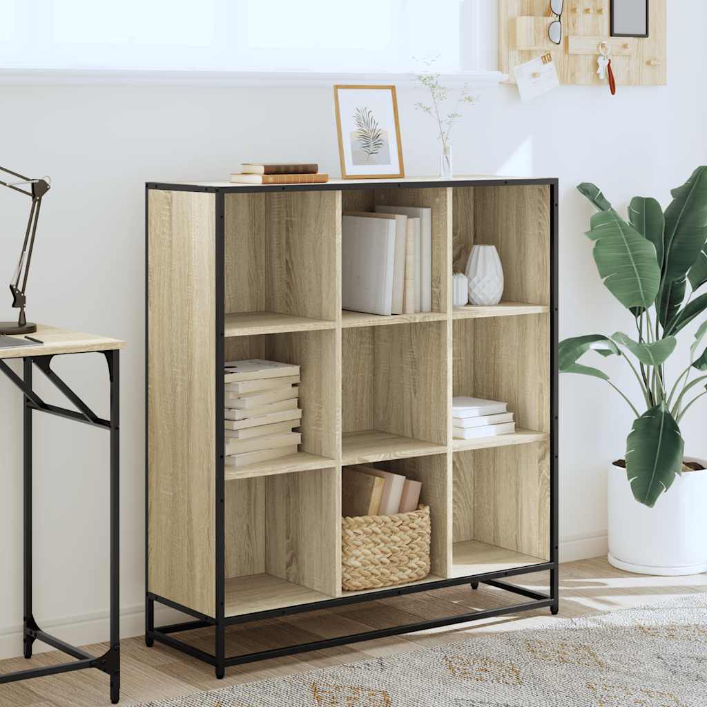 Libreria Rovere Sonoma 97,5x33x107,5 cm Multistrato e Metallo