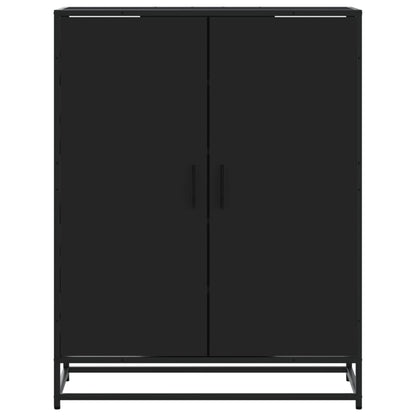 Scarpiera Nera 75x38x97,5 cm in Truciolato e Metallo