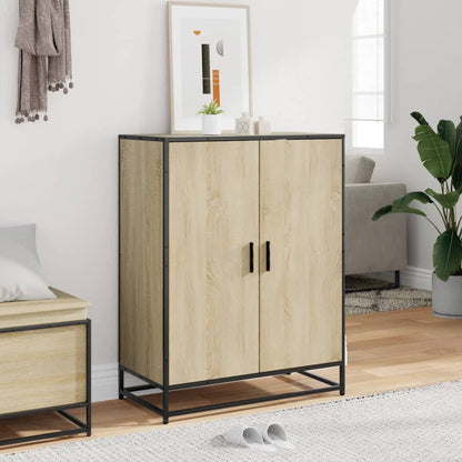 Scarpiera Rovere Sonoma 75x38x97,5 cm Legno Multistrato Metallo