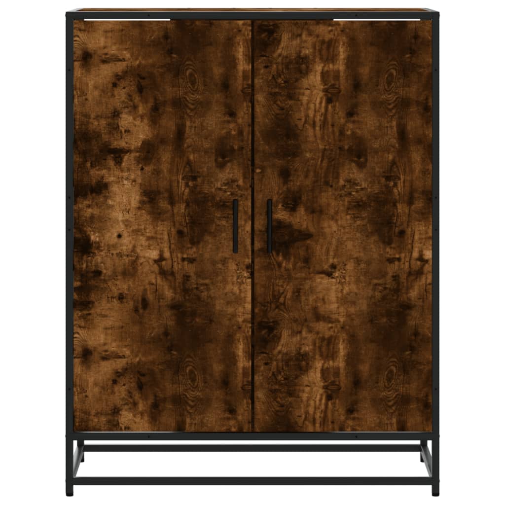 Scarpiera Rovere Fumo 75x38x97,5 cm Legno Multistrato Metallo