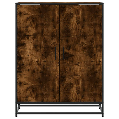 Scarpiera Rovere Fumo 75x38x97,5 cm Legno Multistrato Metallo