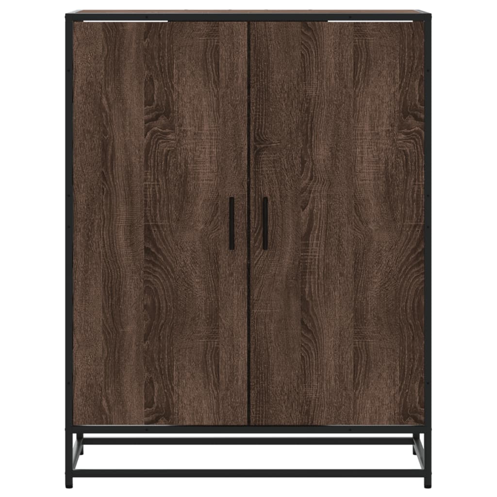Scarpiera Rovere Marrone 75x38x97,5cm Legno Multistrato Metallo
