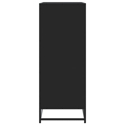 Scarpiera Nera 75x38x97,5 cm in Truciolato e Metallo