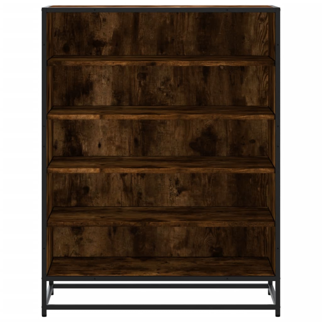 Scarpiera Rovere Fumo 75x38x97,5 cm Legno Multistrato Metallo