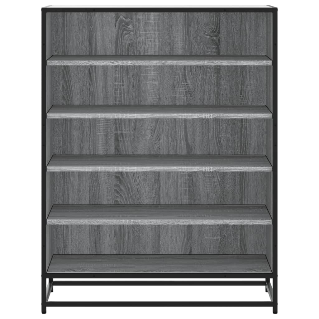 Scarpiera Grigio Sonoma 75x38x97,5 cm Legno Multistrato Metallo
