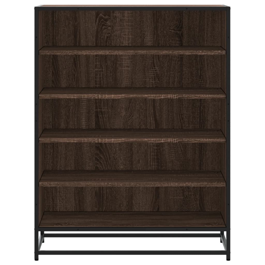 Scarpiera Rovere Marrone 75x38x97,5cm Legno Multistrato Metallo