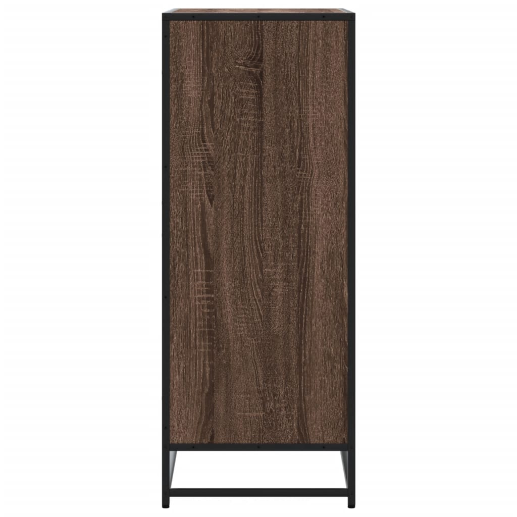 Scarpiera Rovere Marrone 75x38x97,5cm Legno Multistrato Metallo