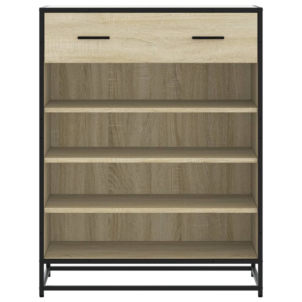 Scarpiera Rovere Sonoma 75x38x97,5 cm Legno Multistrato Metallo