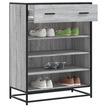 Scarpiera Grigio Sonoma 75x38x97,5 cm Legno Multistrato Metallo