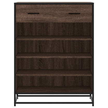 Scarpiera Rovere Marrone 75x38x97,5cm Legno Multistrato Metallo