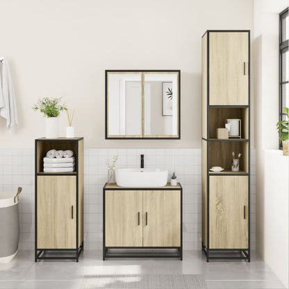 Mobile da Bagno Sonoma 35x37,5x188,5 cm in Truciolato e Metallo