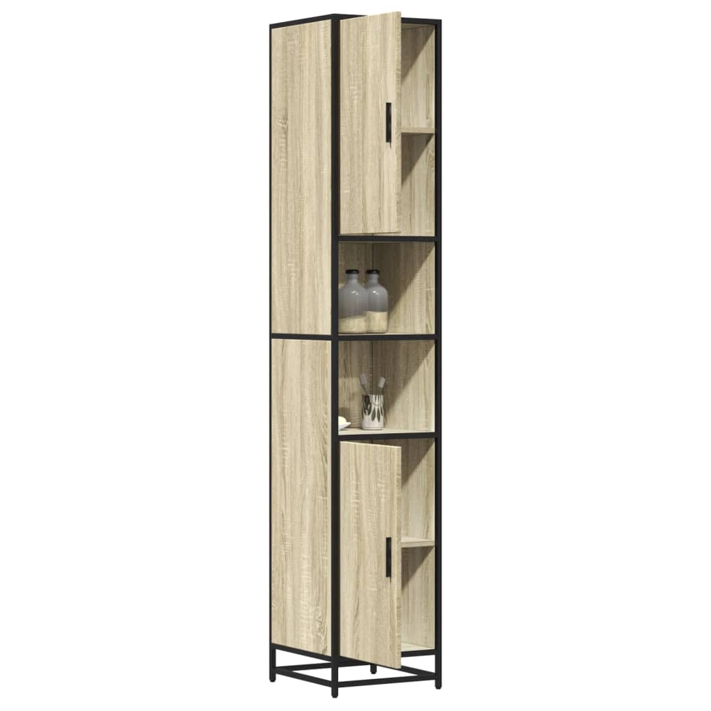 Mobile da Bagno Sonoma 35x37,5x188,5 cm in Truciolato e Metallo