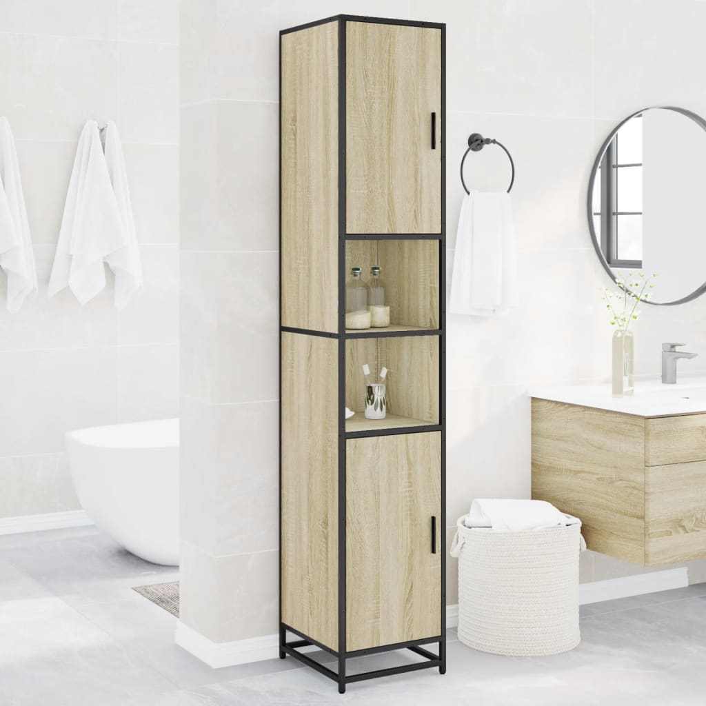 Mobile da Bagno Sonoma 35x37,5x188,5 cm in Truciolato e Metallo