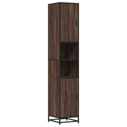 Mobile da Bagno Marrone 35x37,5x188,5cm in Truciolato e Metallo