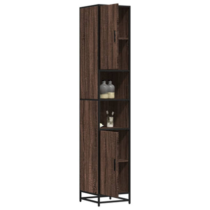 Mobile da Bagno Marrone 35x37,5x188,5cm in Truciolato e Metallo