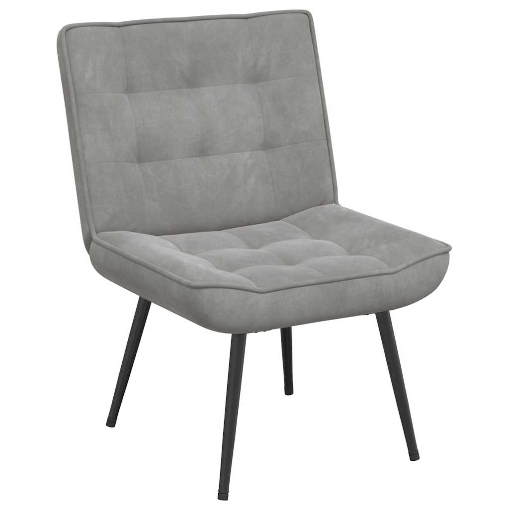 Sedia Relax 64x74x84 cm Grigio Chiaro in Velluto
