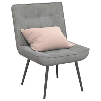 Sedia Relax 64x74x84 cm Grigio Chiaro in Velluto