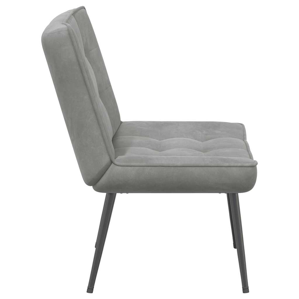 Sedia Relax 64x74x84 cm Grigio Chiaro in Velluto