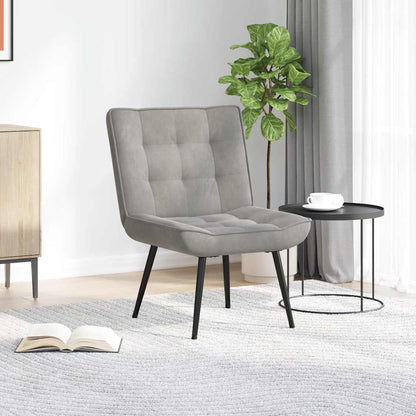 Sedia Relax 64x74x84 cm Grigio Chiaro in Velluto