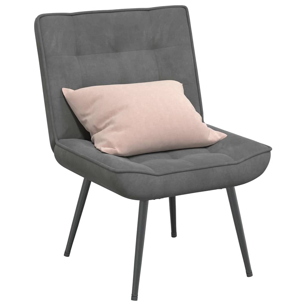 Sedia Relax 64x74x84 cm Grigio Scuro in Velluto