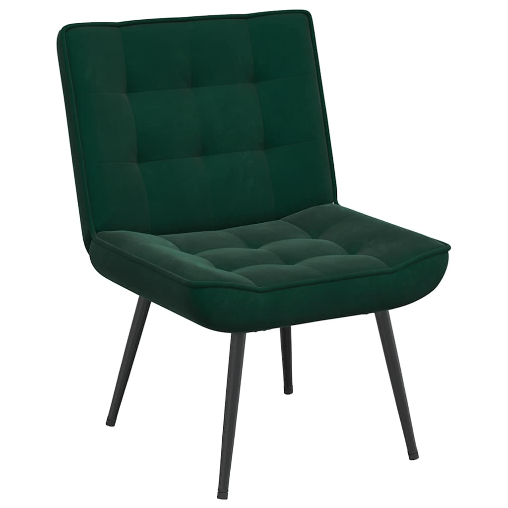 Sedia Relax 64x74x84 cm Verde Scuro in Velluto