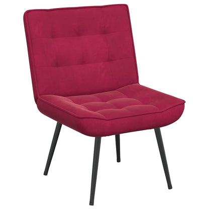 Sedia Relax 64x74x84 cm Rosso Vino in Velluto