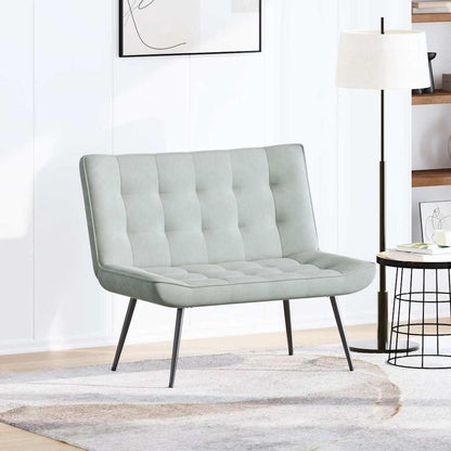 Panca Grigio Chiaro 110x74x84 cm in Velluto