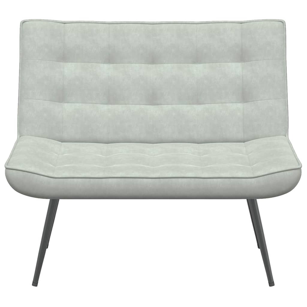Panca Grigio Chiaro 110x74x84 cm in Velluto