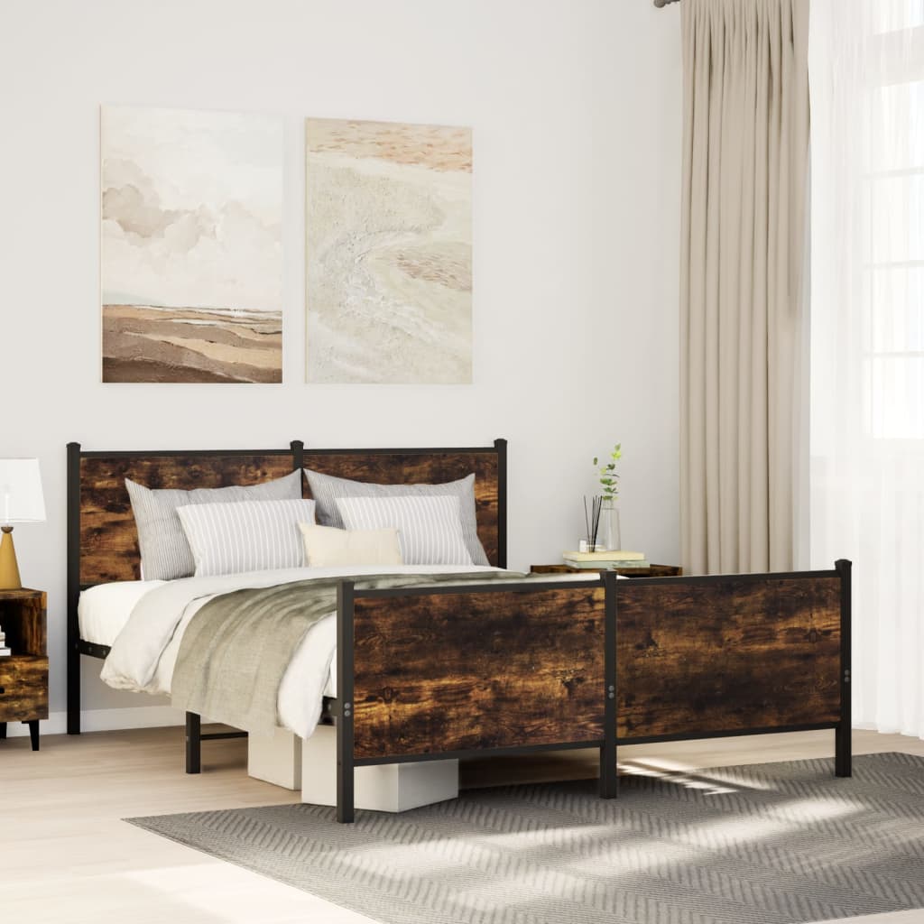Giroletto senza Materaso in Metallo Rovere Fumo 140x200 cm