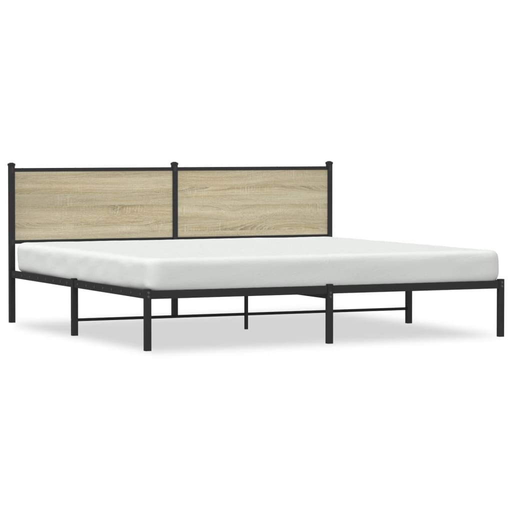 Giroletto senza Materaso in Metallo Rovere Sonoma 200x200 cm