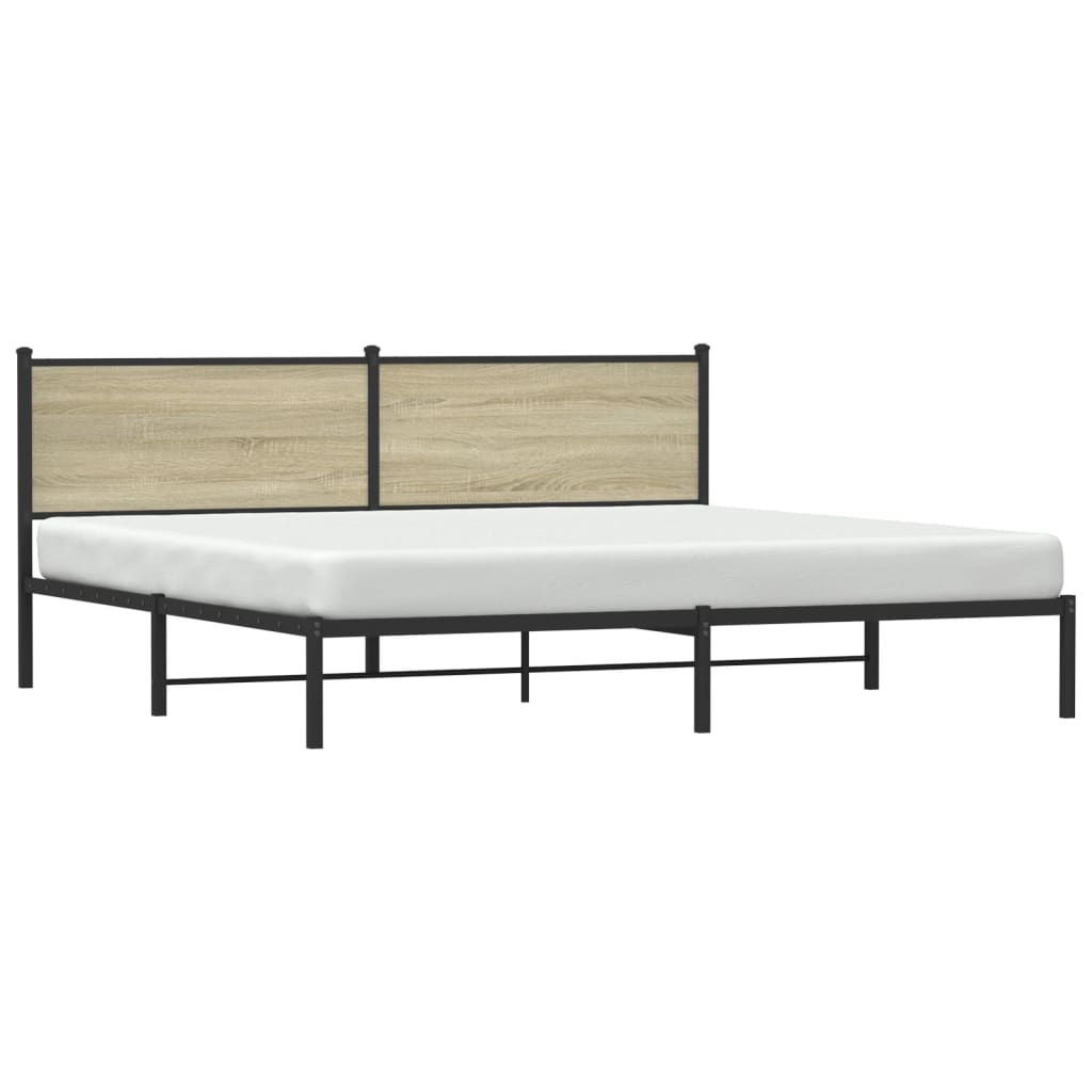 Giroletto senza Materaso in Metallo Rovere Sonoma 200x200 cm