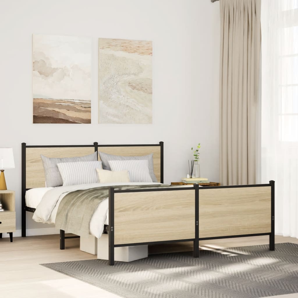 Giroletto senza Materaso in Metallo Rovere Sonoma 140x190 cm