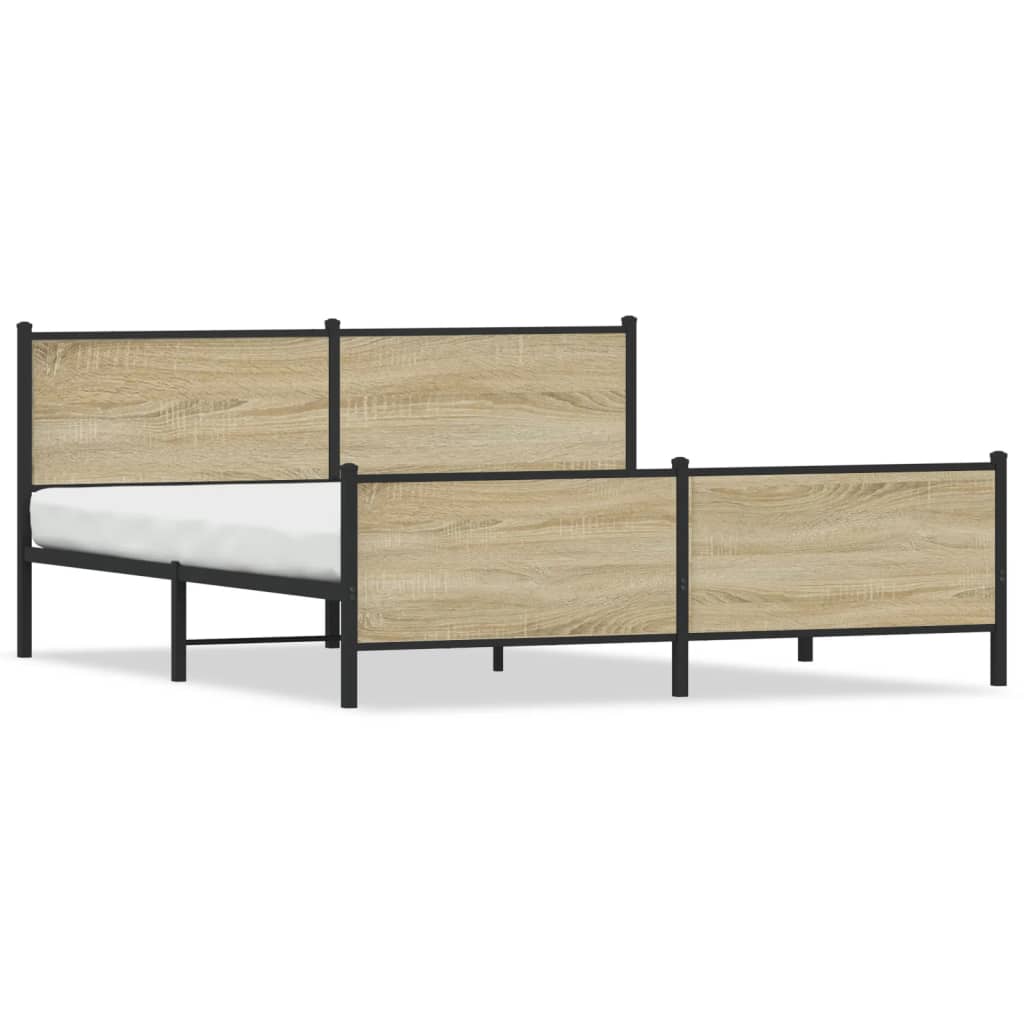 Giroletto senza Materaso in Metallo Rovere Sonoma 180x200 cm